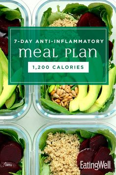 In this healthy 1,200-calorie meal plan, we pull together the principles of anti-inflammatory eating to deliver a week of delicious, wholesome meals and snacks, plus meal-prep tips to set you up for a successful week ahead. #mealplan #mealprep #healthymealplans #mealplanning #howtomealplan #mealplanningguide #recipe #eatingwell #healthy 200 Calorie, 200 Calorie Meals, Wholesome Meals, Frosé, Calorie Meal Plan, Ketogenic Diet Meal Plan, 1200 Calories, 200 Calories