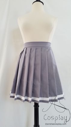 "Above the Knee to Knee Length Knife Pleat Skirt with Black or White Stripe - Any Size or Color Available from Petite to Plus Size - Lengths 17\"-22\" This pleated skirt is available in any size and color with black or white stripes. The skirt is made from high quality 100% cotton fabric and closes in the back with an invisible zipper. This skirt is shown in the color \"medium grey\" at 19 inches long with a 3/4\" stripe in the first 5 pictures. The next two pictures show the skirt in the color Knife Pleats Skirt, Gray Cotton Mini Skirt, Gray Cotton Pleated Skirt, Gray Pleated School Skirt, Gray Pleated Skirt For School, Fitted Gray Skirt For School, Gray Fitted Skirt For School, Knife Pleated Skirt, 5 Pictures