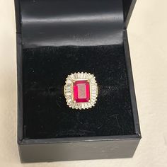 14 Kt Yellow Gold Ruby And Diamonds Ring. Not Worn. I Think It Is A Size 6 Jewellery Board, Ruby Diamond Ring, Ruby Diamond Rings, Jewelry Boards, Diamonds Ring, Effy Jewelry, Ring Color, Ruby Diamond, Ruby Ring