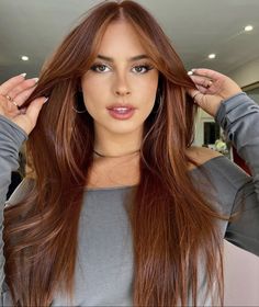 Brownish Red Hair, Red Hair Looks, Red Blonde Hair, Inspo Hair, Hair Color Options, Brunette Hair With Highlights