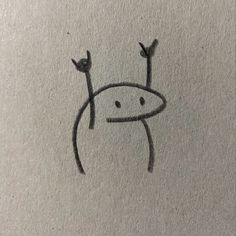 a drawing of a person with one hand up in the air