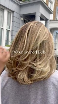 90s Short Hair Layers, Bob Haircut 90s, 90s Long Bob Layers, 90s Bob Layers, 90s Bob With Layers, Layered Bob 90s, 90s Hair Bob, Blonde Bob Layers, 90s Layered Bob Haircut