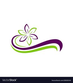 an abstract flower logo design on white background