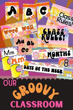 a poster with different types of letters and numbers on it, including the letter m