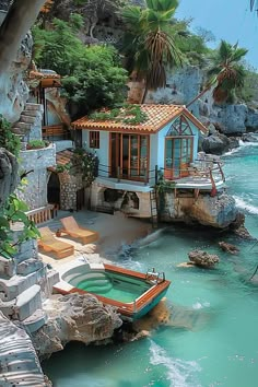 Baddie Apartment, Dream Life House, Dream Beach Houses, Unusual Homes, Dream Beach, Dream Holiday, Tiny House Living, Tiny House Design, Outdoor Design