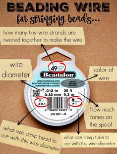 an advertisement for beading wire with instructions on how to use it