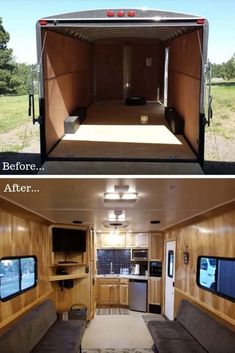 before and after photos of a mobile home