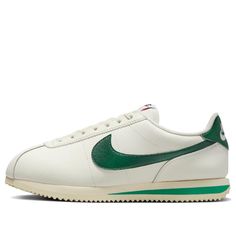 (WMNS) Nike Cortez 'Sail Gorge Green' DN1791-101 Nike Cortez Mens, Nike Cortez Women, Nike Cortez Leather, Cortez Shoes, Nike Snkrs, Nike Models, Hot Sneakers, Latest Sneakers, Nike Cortez