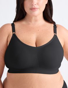 Fits like a dream and feels like nothing at all! Our Seamless Bra is made with BlissFit™ Fabric for unbeatable shape, medium-impact support, and the perfect amount of stretch. Wear yours on its own or under your favorite top. | Knix Good to Go Seamless Bra in Black Bra Essentials, Bra Extender, Wireless Bras, Nothing At All, All Or Nothing, Seamless Bra, Wireless Bra, Complete Outfits, Seamless Leggings