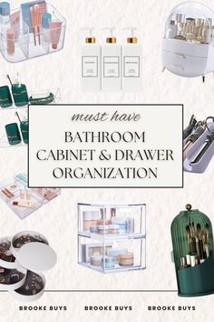 the bathroom cabinet and drawer organization guide is shown in this graphic above it's image