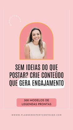 a pink background with the words sem ideas do que postar? crie conte