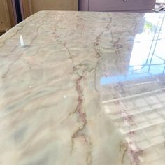 a marble counter top in a kitchen