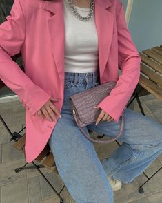 Rosa Blazer Outfit, Ensemble Blazer, Bebe Clothing, Blazer Outfits Casual, Winter Fashion Outfits Casual, Stylish Work Outfits, Blazer Outfits, Summer Fashion Outfits, Winter Fashion Outfits