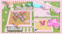 an image of a pink and white map with various things on it in the background