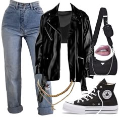 Leather Outfit Ideas, Tomboy Style Outfits, Causual Outfits, Swaggy Outfits, Teenage Fashion Outfits, Edgy Outfits, Mode Vintage, Lookbook Outfits, Streetwear Outfit