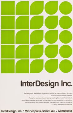 an advertisement for interdesign inc with green circles and dots on the front cover