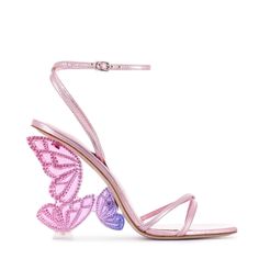 Paloma Sandal Blossom Pink | Sophia Webster Stilletos Heels, Pointed High Heels, Stiletto Heels Sandals, Butterfly Heels, Heels Strappy, Fashion Butterfly, Event Fashion, Strappy High Heels, Rhinestone Heels