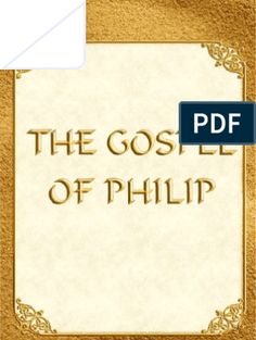 the gosel of phillip, with an image of it in gold and white text