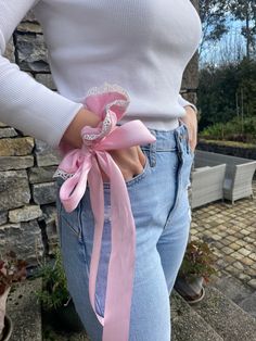 🌼 Embrace elegance and versatility with our Pink and White Cotton Scrunchie adorned with delicate lace trimmings and a detachable satin bow! 🎀✨ Perfect for adding a touch of sophistication to any outfit, this scrunchie is a must-have accessory for all occasions. Pink Satin Hair Ribbon, Pink Scrunchie Satin, Spring Pink Satin Bow Hair Accessories, Playful Pink Satin Bow, Pink Silk Scrunchie, Satin Scrunchies, Satin Bow, Pink And White, Hair Ties