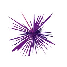 an abstract purple starburst on a white background