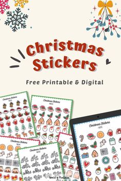 christmas stickers for kids to print and color with the text, free printable & digital