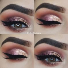 Eye Makeup Idea, Trucco Glam, Make Up Diy, Silver Eye Makeup, Nye Makeup, Pink Eye Makeup, Joe Perry