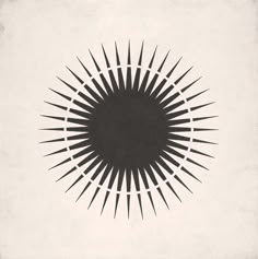 an abstract black and white image with sunbursts in the center on a white background