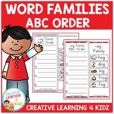 the word families abc order worksheet