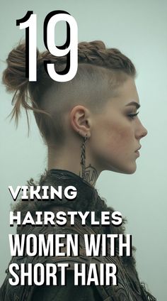 Give your pixie cut a Viking twist by adding textured layers and angular styling. Use a texturizing paste to mold and rough up your hair, creating a rugged look that’s both edgy and appropriate for a modern-day shieldmaiden. Styling Undercut, Viking Fitness, Casual Viking Style, Short Viking Hairstyles For Women, Viking Extensions, Women’s Under Cut Hair, Modern Viking Woman, Norse Hairstyles Women Short, Short Hair Braids For Women