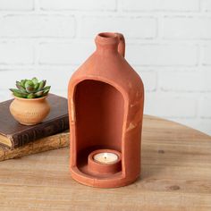 Large Terra Cotta Tea Light Holder Terra Cotta Candle Holder, Galley Wall, Antique Jug, Chic Candles, Large Candle Holders, Happy Gifts, Hand Molding, Tealight Candle, Molding Clay