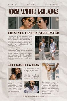 the front page of an article about fashion on the blog, featuring images of women in white