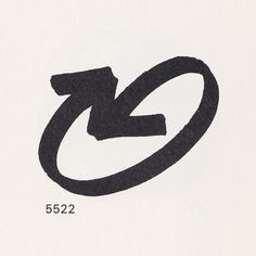 an arrow drawn in black ink on a white paper with the number 552 written below it