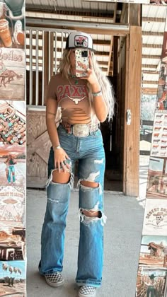 @therowdyragdoll Western Outfit Inspo For School, Cowgirl Outfits School, Back To School Outfits Western, Western Outfit Inspo Summer, Western Outfits Inspo Women, Casual Country Summer Outfits, Casual Punchy Outfits, Cowgirl Casual Outfits, Western Summer Fits