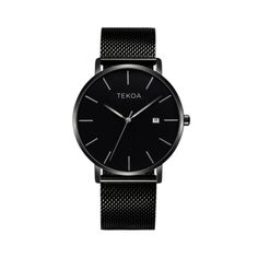 Focus on your date night -- leave the smartwatch and the notifications home!  BLACKOUT gives you a clean, minimalist feel with its all-black dial, stainless steel mesh strap, and a 3ATM water resistant stainless steel case. Its modern appearance makes it perfect for most settings, be it formal or casual.  CASE: Polished Steel CASE DIAMETER: 40mm CASE THICKNESS: 10mm MOVEMENT: Japanese Quartz WATER RESISTANCE: 3 ATM (rain resistant) BRACELET MATERIAL: 316L (Stainless Steel Mesh) BRACELET WIDTH: 20mm PACKAGING: Comes with a TEKOA Watch Box No Distractions, Night Watch, Nights Watch, Mesh Bracelet, Stainless Steel Mesh, Steel Mesh, Watch Box, Wrist Watches, Smartwatch