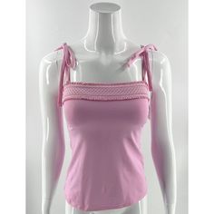 Draper James X Lands End Tankini Swimsuit Top Womens Sz 2 Pink Smocked Tie New Underwire Free. Removable Straps. New With Tags. Feminine Square Neck Tops For Beach, Summer Square Neck Top With Tie Straps, Square Neck Tops For Beach In Spring, Summer Tops With Smocked Bodice In Solid Color, Summer Tops With Smocked Bodice, Fitted Beach Top With Smocked Bodice, Feminine Beach Tops With Tie Straps, Sleeveless Stretch Smocked Top For Vacation, Fitted Smocked Bodice Top For Beach