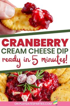 cranberry cream cheese dip is ready in 5 minutes