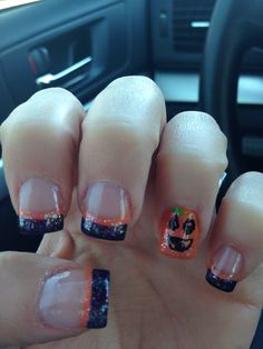 Halloween nails Halloween French Tip Nails Design, Halloween French Tip Nails Square, Halloween French Tip Nails Acrylic, Halloween French Tips, Halloween French Tip Nails, Halloween French Tip, Halloween Toe Nails, Ghost Nails, Flare Nails