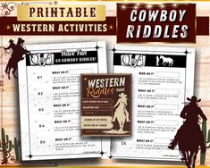 the western rides printable cowboy activities for kids