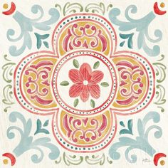 Boho Field VI Poster Print by Janelle Penner-VARPDX50571 Image 1 Boho Images Art, Peranakan Design, Watercolour Swatches, Color Ornaments, Boho Posters, Chinese Theme, Applied Art, Boho Prints, Boho Poster