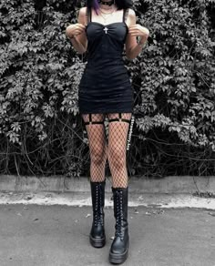 Gothic Casual Dress, Grunge Club Outfits, Goth Club Outfit, E Girl Outfits, Shopping Party, Mini Cami Dress, Lace Bodycon, Alt Fashion, Swaggy Outfits