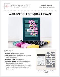 the front page of a card making kit with flowers on it