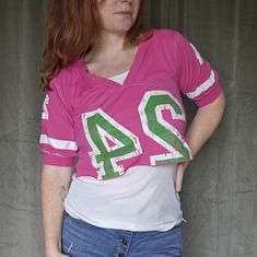 Y2k Nwt Cropped Pink Jersey Tee With Tank Top Retro Y2k/00's Pink Cropped Jersey Style Cotton Tshirt With Attached White Cotton Ribbed Tank Top. Tank Top Could Easily Be Removed If You Wanted To Wear Them Separate. Size Large. See Photos For Measurements. Brand: Derek Heart Brand New With Tags. All Reasonable Offers Accepted! Create A Bundle To Get The Best Price. Curated Style Bundles & Mystery Boxes Available Upon Request! Message Me With Any Questions! Retro Stretch Pink Top, Pink Stretch Retro Top, Pink Retro Stretch Top, Y2k Pink V-neck Top, Pink Y2k V-neck Top, Pink V-neck Y2k Top, Pink Retro Top With Relaxed Fit, Retro Pink Relaxed Fit Top, Pink Retro Relaxed Fit Top