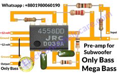 this is an image of the scr - amp for subwoofer only bass mega bass