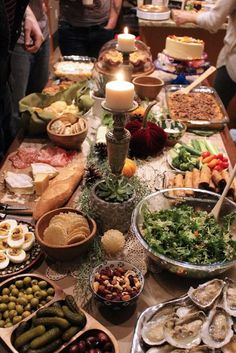 a table filled with lots of different foods