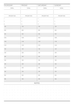 the printable daily planner is shown in grey and white, with numbers on each side