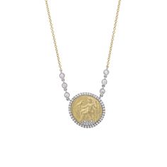 Experience The Allure Of History And Luxury With This Exquisite Meira T Diamond Ancient Alexander Coin-Style Medallion Necklace. Crafted In 14k Yellow Gold, This Necklace Combines The Charisma Of An Ancient Coin Design With Modern Elegance And Dazzling Diamond Accents. Key Features: * Material: 14k Yellow Gold * Pendant Design: Ancient Alexander Coin-Style With Micro Pave Diamond Detailing * Chain Attachment: Three Bezels Set Diamonds In White Gold * Chain Details: Fine Chain With Three Jump Rings For Easy Adjustment * Diamonds: Sparkling Diamonds * Condition: New (Tag, Pouch, And Box Included) Product Details: * Length: 18 Inches White Gold Chain, Ancient Coin, Coin Design, White Gold Chains, Bezel Set Diamond, Medallion Necklace, Ancient Coins, Yellow Gold Pendants, Pendant Design