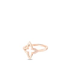 LOUIS VUITTON® - Ombre Blossom Ring, Pink Gold And Diamonds - Pink Gold Louis Vuitton Ring, Pink Gold Jewelry, Radiant Diamond, Louis Vuitton Official, Designer Jewellery, Pink Ring, Ring Collections, Jewellery Collection, Star Shape