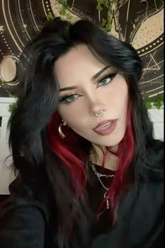 90s Makeup Look, Goth Hair, Edgy Hair, Hair Dye Colors, Dream Hair, Wig Styles, Girls Makeup, Gorgeous Hair, Black Women Hairstyles