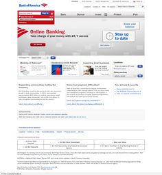 the bank america website is shown on its desktop screen, and it appears to be an online banking site