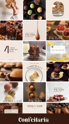 Instagram Templates For Fashion Graphic Aesthetic Branding, Designer Canvas, Chocolate Pack, Instagram Feed Layout, Bakery Branding, Feed Insta, Coffee Shop Aesthetic, Chocolate Brands